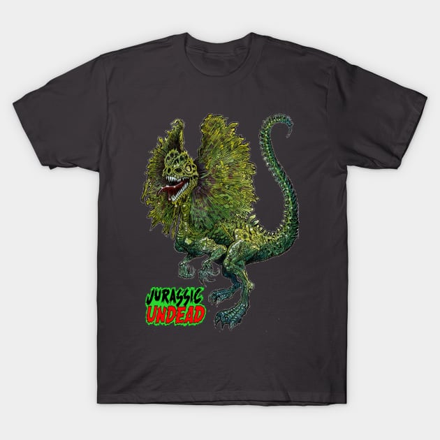 Jurassic Undead Dilophosaurus T-Shirt by rsacchetto